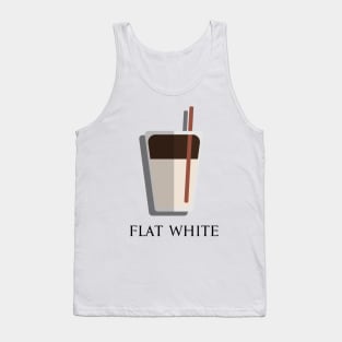 Iced Cold Flat White coffee front view flat design style Tank Top